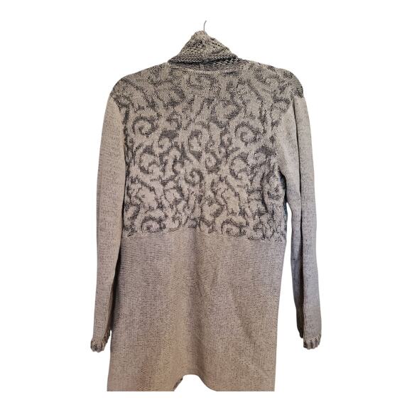 Simply Natural Peru 100% Alpaca Cardigan Sz Medium Open Front Gray Chunky Knit - Picture 5 of 13